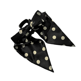 法式真丝波点发夹女独特漂亮蝴蝶结小号鲨鱼夹高级感半扎发马尾夹