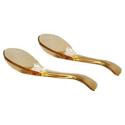 高太白琥珀琉璃元宝勺耐高温2只