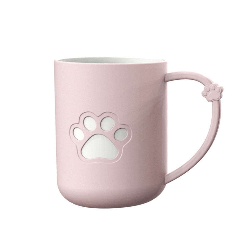 新品 创意双色漱口杯猫爪童趣洗漱杯卡通可爱水杯加厚耐摔食品接