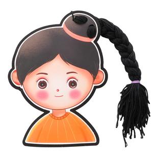 幼儿园生活区操作区女孩手工自制玩具diy编辫子区域材料穿绳编织