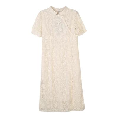 vaee大码女装礼服复古连衣裙