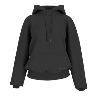 GUESS女士日常烫钻logo连帽长袖卫衣-W4BQ09KAUJ2