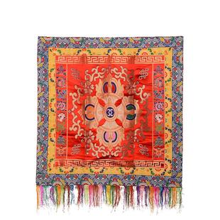 欧斯特 尼泊尔西藏供桌布 手工刺绣桌垫精工餐桌布半式绸缎门帘