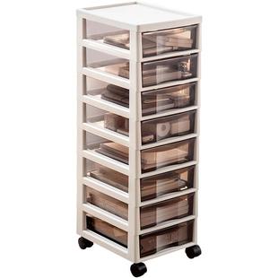 桌下文件柜分类收纳柜子a4档案办公室抽屉式多层移动整理柜办公桌桌面文件柜小储物盒收纳车塑料资料柜大推车