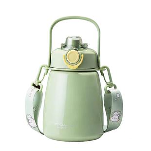 富光大肚保温杯高颜值女学生316不锈钢水杯背带式便携防漏吸管杯