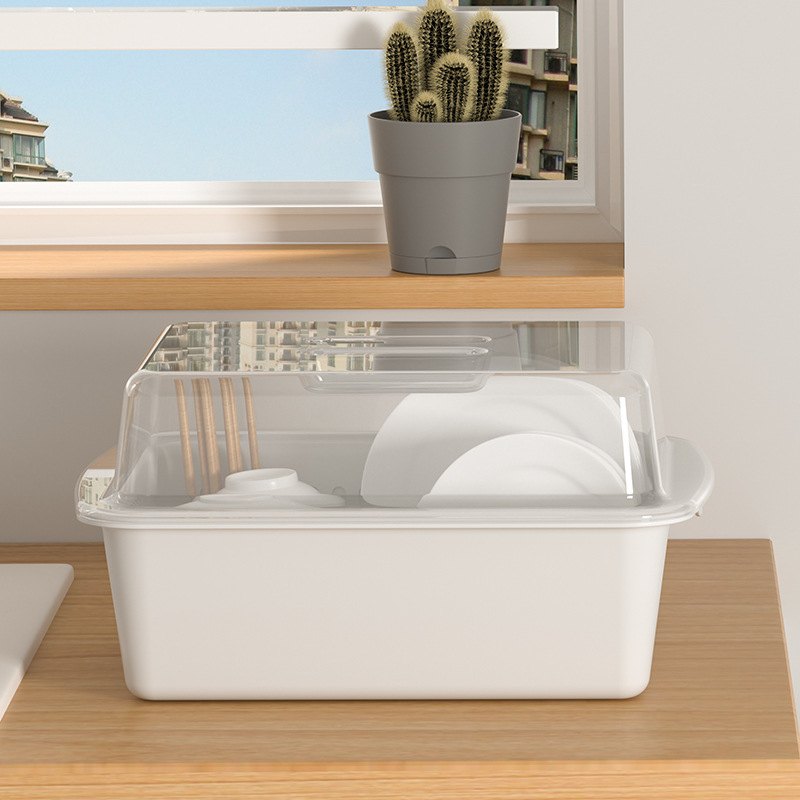 碗碟收纳架碗柜家用厨房盘子盖碗筷餐具带碗盘放置物架沥水收纳盒