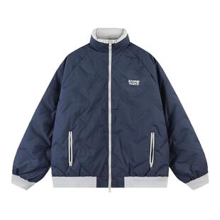 @港仔文艺男 90白鸭绒羽绒服男冬季加厚防寒外套撞色立领面包服