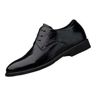 皮鞋男士商务正装增高鞋6cm男结婚新郎鞋尖头布洛克皮鞋休闲男鞋
