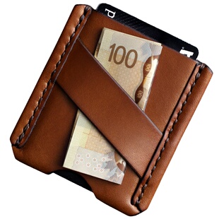 吉卡尼 手工休闲牛皮卡包超薄真皮小卡套男银行卡包一片式名片夹