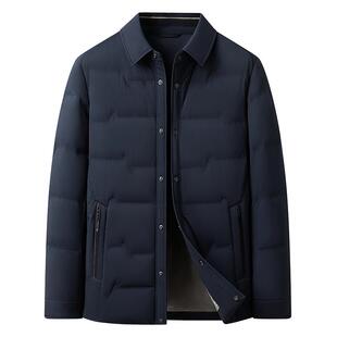 [衬衫式鹅绒]梦特娇冬季男士羽绒服休闲夹克鹅绒外套防钻绒保暖J