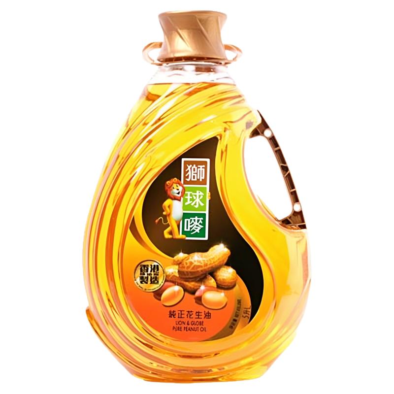 狮球唛港版5L瓶装物理压榨花生油