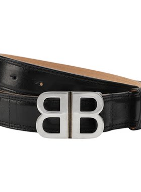 Balenciaga银扣做旧羊皮革腰带