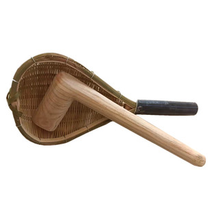 恭城打油茶木锤槌传统竹子隔格可选不锈钢大小可定制桂林厨房工具