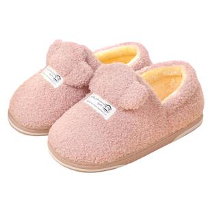 大嘴猴棉拖鞋女冬季月子鞋家居情侣软底加绒保暖包跟毛毛绒棉鞋男