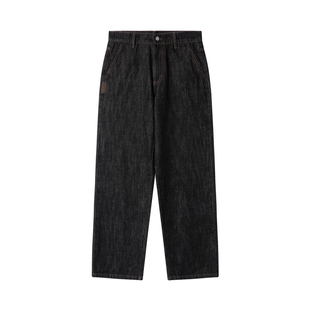 SANBAI叁佰【原牛王】13oz黑色加厚单宁原浆牛仔裤男士水洗直筒裤