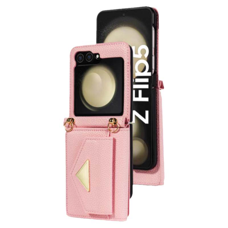 零钱皮质三星手机壳zflip5