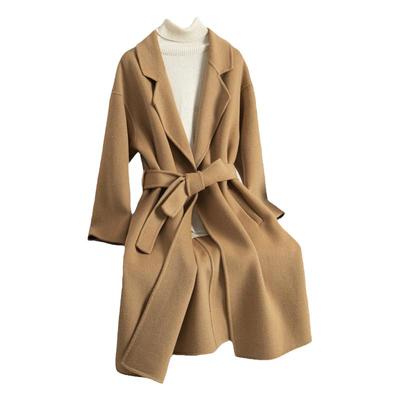 中长款羊毛双面羊绒大衣宽松