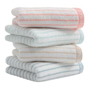 洁丽雅经典条纹毛巾 纯棉家用毛巾男女柔软家用洗脸巾擦脸面巾