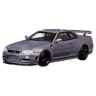 MH 1:64 日产尼桑GT-R R34 Z-TUNE 天际线 合金开盖汽车模型收藏