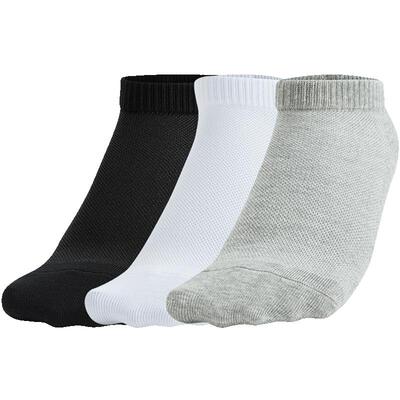 安踏三双装组合运动袜子男女同款舒适透气跑步不掉跟短袜男士袜
