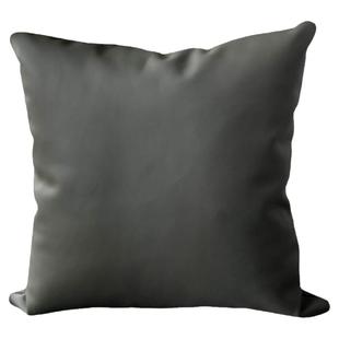 现代简约纯色北欧纳帕头层黄牛皮真皮极简沙发抱枕长方形腰垫靠垫