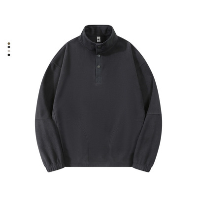 喜吉良美式简约摇粒绒半开衫