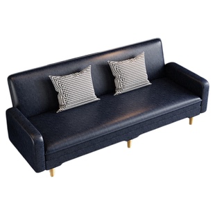 公寓油蜡PU皮革卧室三人位出租房可折叠两用沙发小户型简易沙发床