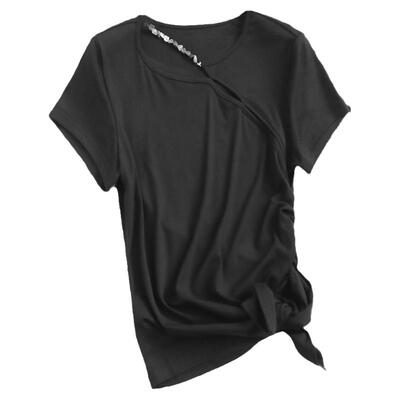 圆领新中式国风夏新款短袖T恤女