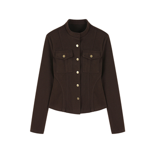 F PROJECT【格林古堡】摩登翻领麂皮外套女秋冬百搭工装风夹克