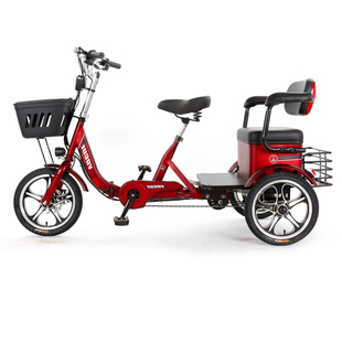 盈路达福森安全电助力三轮车老年电动三轮车代步接送孩子操作简单