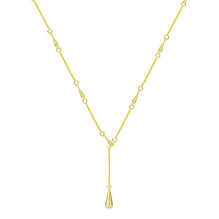 「青芥」老友记瑞秋同款金色水滴项链中古轻奢小蛮腰锁骨链毛衣链