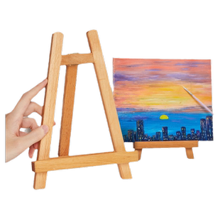榉木小画架桌面桌上台式小型迷你小画框油画架支架油画板素描套装摆件画板架木质木制展示架相框ipad画画数字