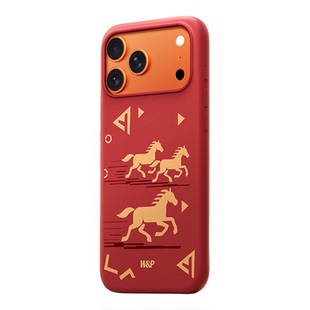 【2026新年款·驰跃新程】适用苹果17promax手机保护套17pro壳16promax液态硅胶磁吸男女款马年好运骐骥红wp