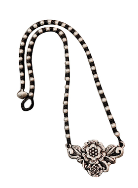 新中式牡丹花朵莲花平安锁骨链女