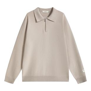 【托斯卡绒】ZIOZIA通勤男装25秋微阔亲肤柔软翻领毛衣ZEWE3623