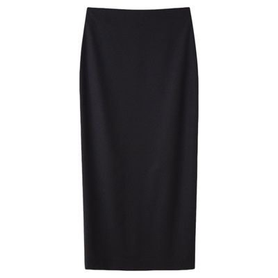 静奢薄款羊毛醋酸修身直筒半身裙