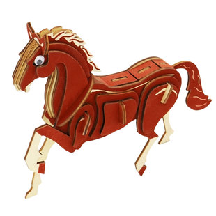 生肖马木质动物拼图创意儿童益智手工diy立体拼装模型男女孩玩具