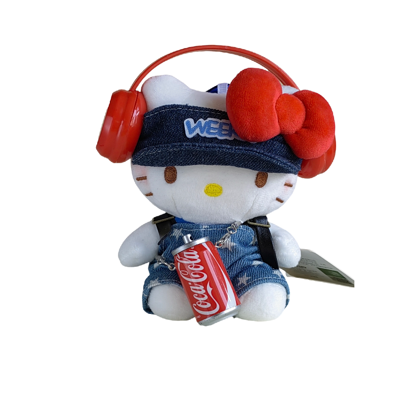 正版HelloKitty包包挂件可口可乐款可爱毛绒玩偶公仔凯蒂猫钥匙扣