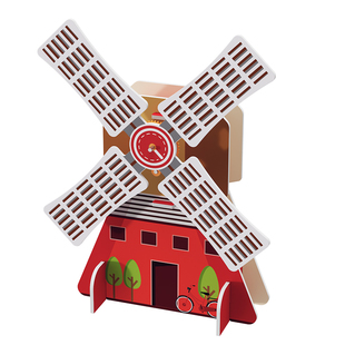 手摇风车科技小制作手工diy材料包学生科学实验教具 荷兰风车模型