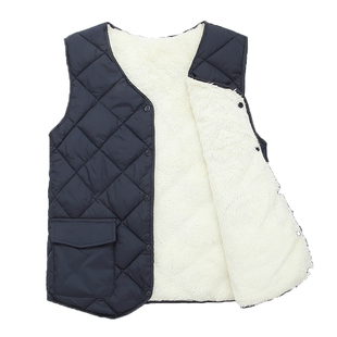羽绒棉保暖马甲初中生冬季中老青年男士加厚加绒背心内穿打底坎肩