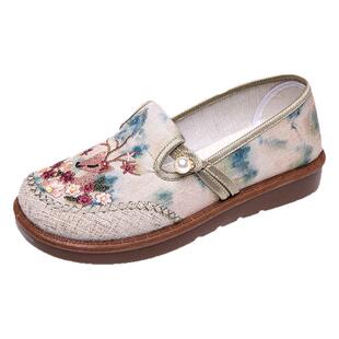 步锦轩老北京布鞋女2026新款正品妈妈鞋一脚蹬中老年女鞋休闲鞋子