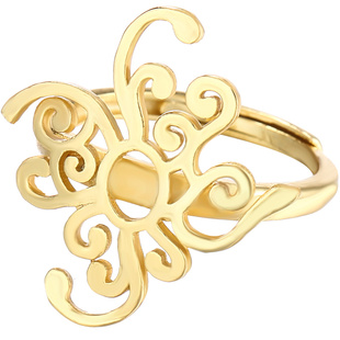 随形戒托925纯银戒指空托DIY镶嵌蜜蜡绿松石水滴随形异形开口戒托