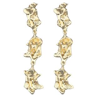 金色长款夸张耳夹无耳洞女新款轻奢高级小众独特耳坠耳饰精致耳钉