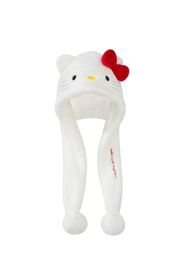 hellokitty凯蒂猫可爱卡通少女心红色保暖萌新年送礼毛绒护耳帽子