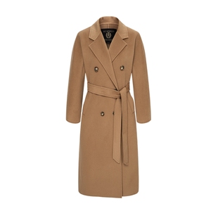 【羊毛+桑蚕丝】Scofield女双排扣西装大衣羊毛含羊绒2025冬新品