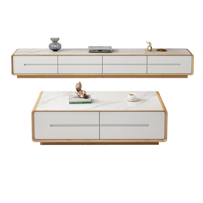 2025新款高级感岩板电视柜落地款