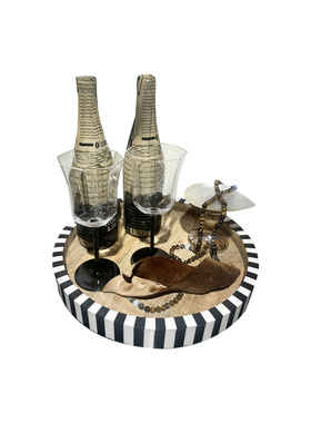 现代轻奢大理石红酒托盘摆件