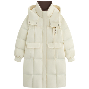 【商场同款】阿依莲白鸭绒加厚羽绒服女25冬季新款高档中长款外套