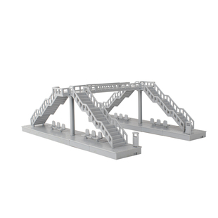 仿真人行天桥地铁遂道口建筑场景模型搭建拼装玩具公交巴士站台