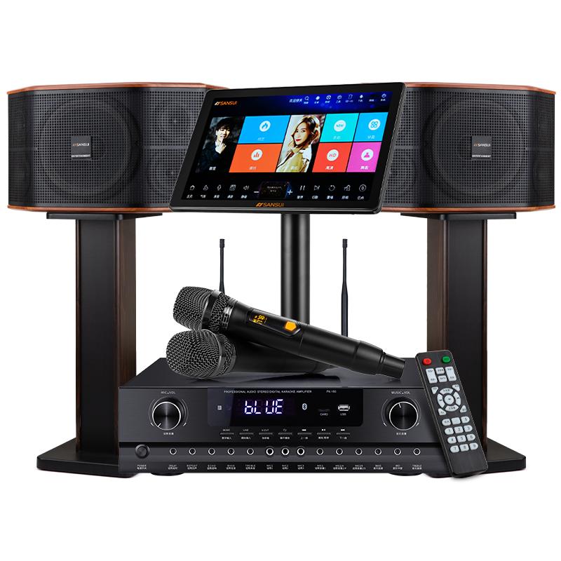 山水FK101家庭ktv卡拉OK音響套裝點歌設(shè)備一體機家用k歌功放音箱